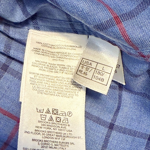 BROOKS BROTHERS 1818 Regent Non-Iron 100% Cotton Dress Shirt size large - Picture 3 of 7